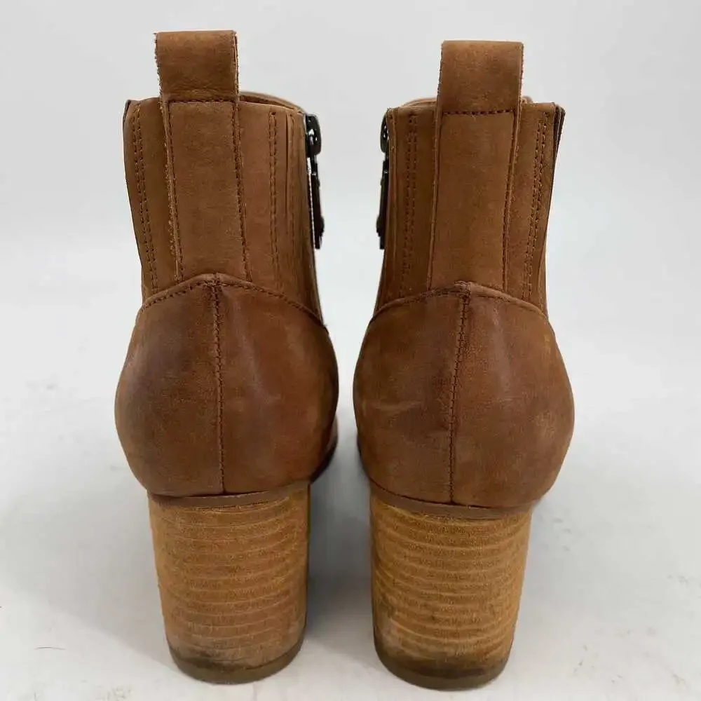 Blondo Brown Leather Heeled Ankle Boots | Women’s US7
